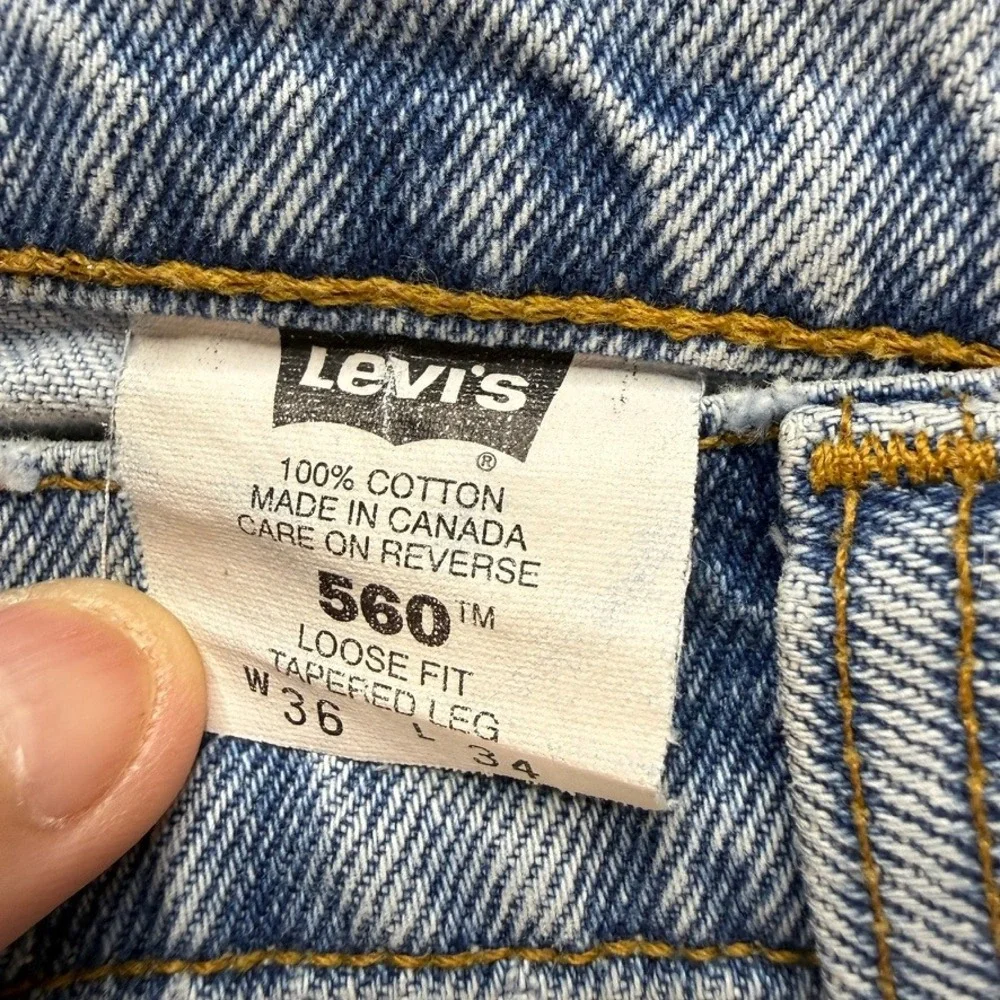 Levis 560 Jeans Loose Fit Tapered Leg 36x34 (FIT 34x32) Denim Vintage 90s Retro